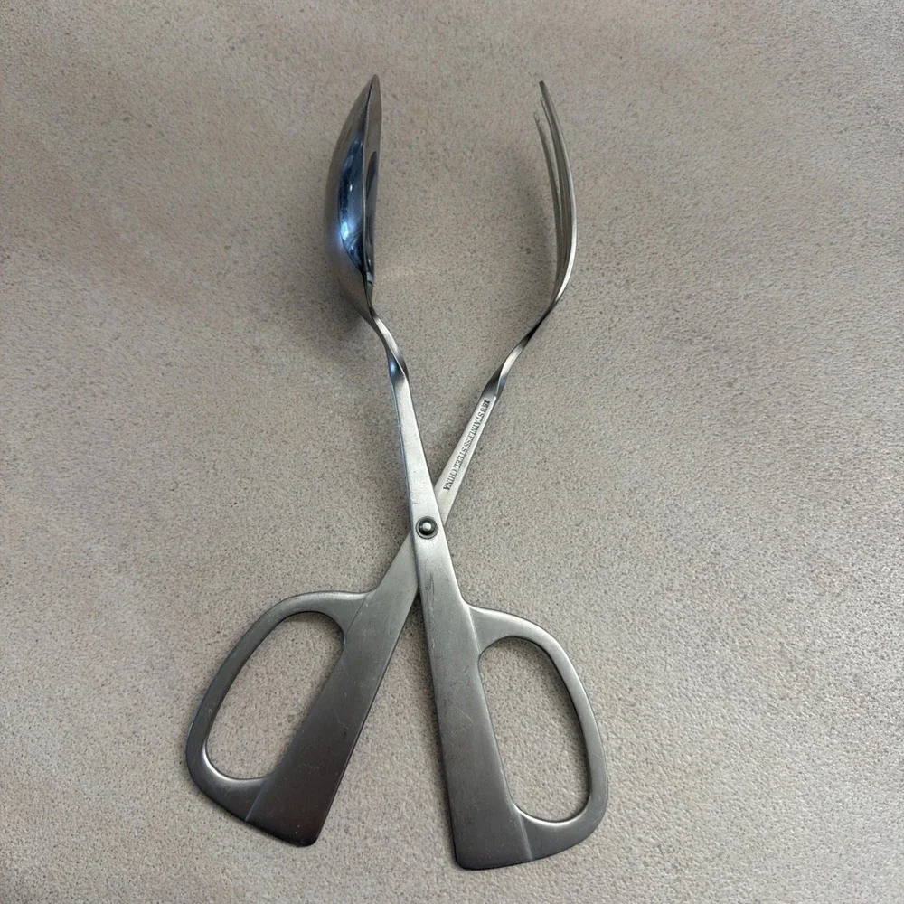 Stainless Steel 18/8 Silver Kitchenware Serving Salad Tongs - Picture 1 of 5